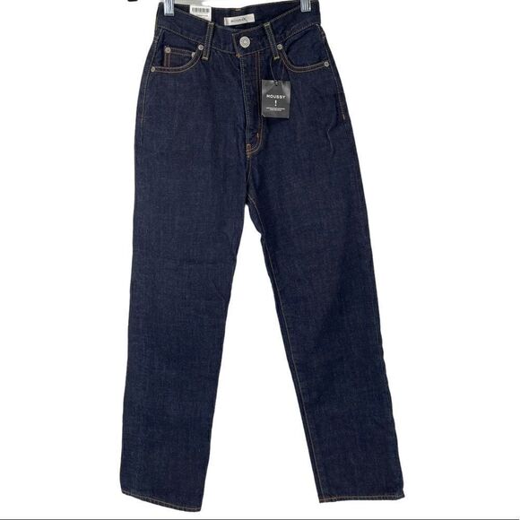 Moussy NWT High Waist Straight Wide Leg One Wash Jeans Size 24 - Picture 1 of 7
